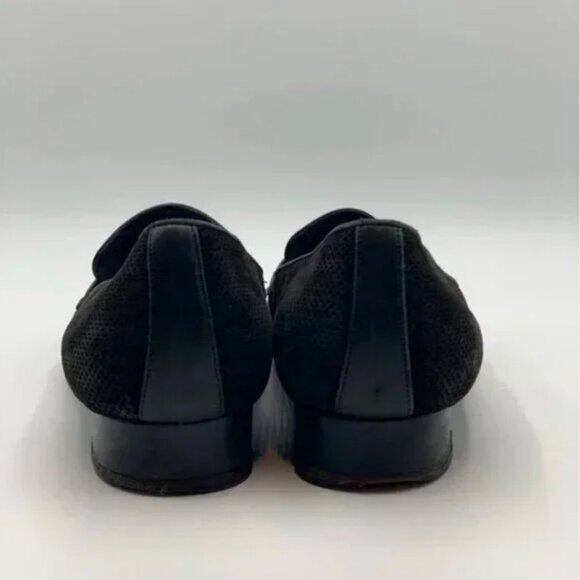 Bruno Magli Black Leather and Suede Loafers Size 7.5 - Picture 4 of 8